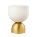 Calista Iron Round Side Table, Brass - Ivory