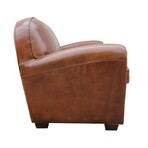 Paris Club Genuine Leather Loveseat // Brown