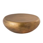 Helios Drum Shape Coffee Table, Brass