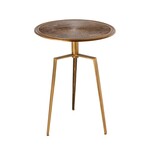 Delos Iron Antique Brass Finish Round Side Table