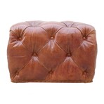 Paris Club Genuine Leather Tufted Ottoman