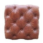 Paris Club Genuine Leather Tufted Ottoman