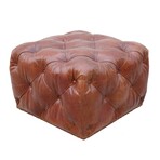 Paris Club Genuine Leather Tufted Ottoman