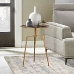 Delos Iron Antique Brass Finish Round Side Table