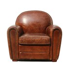 Paris Club Genuine Leather Club Chair // Brown