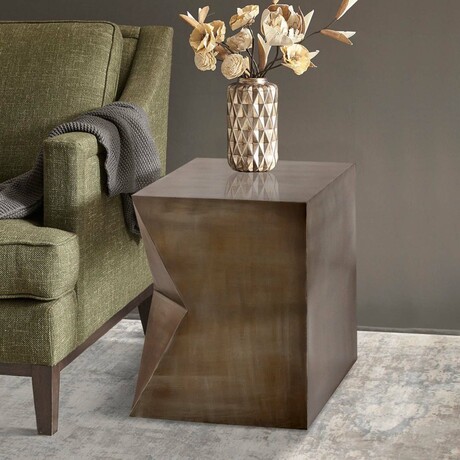 Aleksy Vintage Grey Finish Side Table