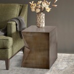 Aleksy Vintage Grey Finish Side Table