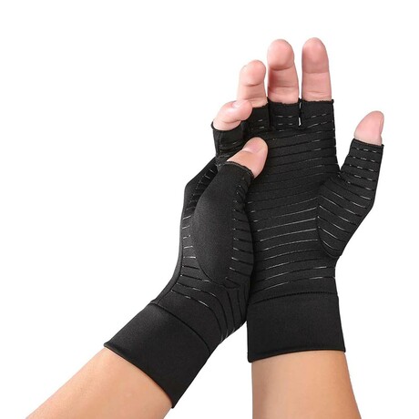 Copper Infused Therapeutic Compression Gloves // 1-Pair (Small)