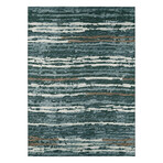 Bravado Abstract Striped Shadow Rust // Power Loomed (1'8" x 2'6" Throw/Accent Rug)