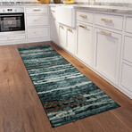 Bravado Abstract Striped Shadow Rust // Power Loomed (1'8" x 2'6" Throw/Accent Rug)