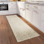 Bravado Patterned Chain Link Linen // Power Loomed (1'8" x 2'6"   Throw/Accent Rug)