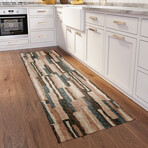 Bravado Abstract Striped Earth // Power Loomed (1'8" x 2'6" Throw/Accent Rug)