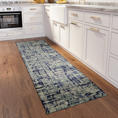 Bravado Abstract Crosshatch Purple // Power Loomed (1'8" x 2'6" Throw/Accent Rug)