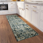 Bravado Abstract Crosshatch Gilded // Power Loomed (1'8" x 2'6" Throw/Accent Rug)