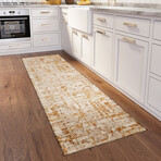 Bravado Abstract Crosshatch Caramel // Power Loomed (1'8" x 2'6" Throw/Accent Rug)