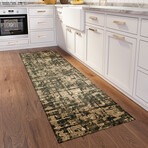 Bravado Abstract Crosshatch Earth // Power Loomed (1'8" x 2'6" Throw/Accent Rug)