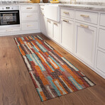 Bravado Abstract Striped Paprika // Power Loomed (1'8" x 2'6" Throw/Accent Rug)