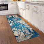 Bravado Abstract Starburst Blue // Power Loomed (1'8" x 2'6" Throw/Accent Rug)