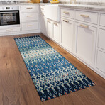 Bravado Geometric Ikat Seaglass // Power Loomed (1'8" x 2'6" Throw/Accent Rug)