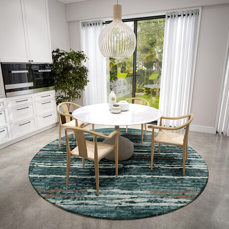 Bravado Abstract Striped Shadow Rust // Power Loomed (1'8" x 2'6" Throw/Accent Rug)