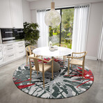 Bravado Abstract Starburst Red // Power Loomed (1'8" x 2'6" Throw/Accent Rug)