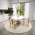 Bravado Patterned Chain Link Linen // Power Loomed (1'8" x 2'6"   Throw/Accent Rug)