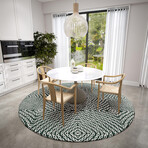 Bravado Patterned Chain Link Shadow // Power Loomed (1'8" x 2'6"   Throw/Accent Rug)