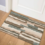 Bravado Abstract Striped Earth // Power Loomed (1'8" x 2'6" Throw/Accent Rug)