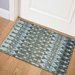 Bravado Geometric Ikat Moody // Power Loomed (1'8" x 2'6" Throw/Accent Rug)
