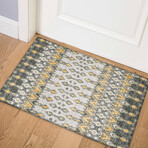 Bravado Geometric Ikat Gray // Power Loomed (1'8" x 2'6" Throw/Accent Rug)