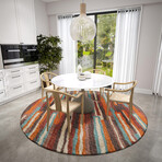 Bravado Abstract Striped Paprika // Power Loomed (1'8" x 2'6" Throw/Accent Rug)