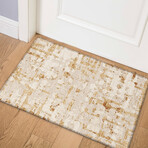 Bravado Abstract Crosshatch Caramel // Power Loomed (1'8" x 2'6" Throw/Accent Rug)