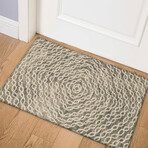 Bravado Patterned Chain Link Mocha // Power Loomed (1'8" x 2'6"   Throw/Accent Rug)