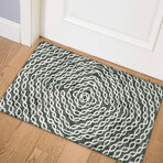 Bravado Patterned Chain Link Shadow // Power Loomed (1'8" x 2'6"   Throw/Accent Rug)