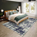 Bravado Abstract Crosshatch Purple // Power Loomed (1'8" x 2'6" Throw/Accent Rug)