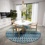 Bravado Geometric Ikat Seaglass // Power Loomed (1'8" x 2'6" Throw/Accent Rug)