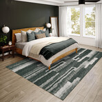 Bravado Abstract Striped Shadow // Power Loomed (1'8" x 2'6" Throw/Accent Rug)
