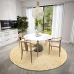 Bravado Patterned Chain Link Gilded // Power Loomed (1'8" x 2'6"   Throw/Accent Rug)