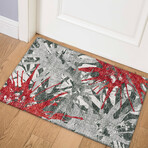 Bravado Abstract Starburst Red // Power Loomed (1'8" x 2'6" Throw/Accent Rug)