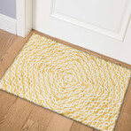 Bravado Patterned Chain Link Gilded // Power Loomed (1'8" x 2'6"   Throw/Accent Rug)