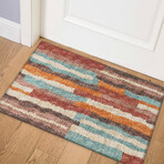 Bravado Abstract Striped Paprika // Power Loomed (1'8" x 2'6" Throw/Accent Rug)