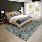 Bravado Patterned Chain Link Shadow // Power Loomed (1'8" x 2'6"   Throw/Accent Rug)