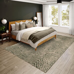 Bravado Patterned Chain Link Mocha // Power Loomed (1'8" x 2'6"   Throw/Accent Rug)