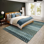 Bravado Geometric Ikat Moody // Power Loomed (1'8" x 2'6" Throw/Accent Rug)