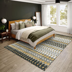 Bravado Geometric Ikat Gray // Power Loomed (1'8" x 2'6" Throw/Accent Rug)