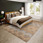 Bravado Abstract Chevron Earth // Power Loomed (1'8" x 2'6" Throw/Accent Rug)