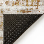 Bravado Abstract Crosshatch Caramel // Power Loomed (1'8" x 2'6" Throw/Accent Rug)