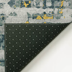 Bravado Abstract Crosshatch Gilded // Power Loomed (1'8" x 2'6" Throw/Accent Rug)