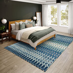 Bravado Geometric Ikat Seaglass // Power Loomed (1'8" x 2'6" Throw/Accent Rug)