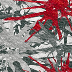 Bravado Abstract Starburst Red // Power Loomed (1'8" x 2'6" Throw/Accent Rug)